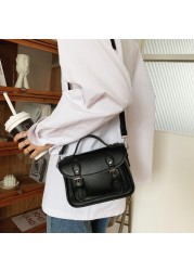 Vintage Messenger Bag Women Buckle Flap Small Shoulder Bag Luxury Brand Crossbody Bag PU Leather New Designer Female Bag