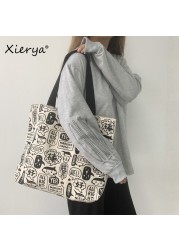 Xierya Canvas Bag Female Large Capacity Student Bag Canvas Bag Shoulder Bag New Fashionable Clothes Bag Women Tote Bag Chinese Style