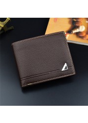 Men Wallets Short PU Leather Wallet High Quality Three Fold Simple Fashion Boyfriend Wallet Gifts