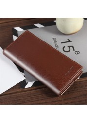 Lkeep PU Leather Wallet Male Slim Luxury Men Long Zipper Clutch Black Card Slot Money Bag Male Purse