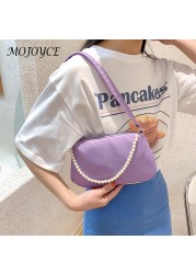 Solid color crescent shape shoulder bag elegant women's large casual small handbag leisure purse bag for women