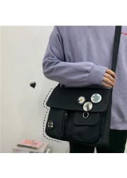 Xierya نساء حقيبة أوراق قماشيّة شباب سيدات موضة حقيبة كتف طالب سعة كبيرة أنثى Crossbody حقائب امرأة حزمة