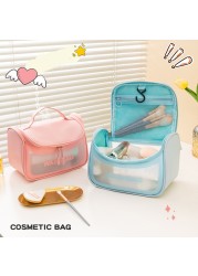 Cosmetic Storage Bag Zipper Clear Makeup Bags Handheld Outside Travel Organizer Bag Foldable Pouch for Girls Women