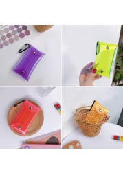 INS New Transparent PVC Key Card Holder Wallet Pouch Car Keychain Women Coin Purse Bag Mini Rouge Storage Money Bag Pocket