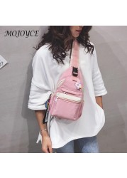 Women's Nylon Chest Bag Zipper Handbag Student Shoulder Causal Backpack For Women Student School Travel