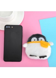 Super Kawaii Penguin Children Plush Coin Purse With Keychain Zipper Change Wallet Small Wallet Gift For Women Data Line Storage