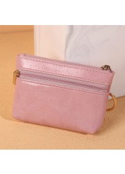 2022 New Small Zipper Coin Purse Female PU Leather Keychain Clutch Bag Brand Designer Women Wallet Small Lipstick Bag Wholesale