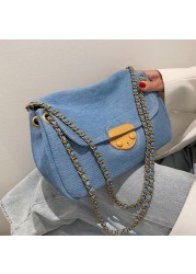 MBTI Canvas Shoulder Bag Casual Woman Blue Daily Shopping Bags 2022 Fashion Bolso Mujer New Arrival Hasp Female Bag