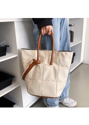 Female Canvas Bag ShopShoppers Leather Simple Casual Fashion Buckle Bags Women Girls Shoulder Crossbody Tote Bags