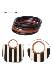 Round Wooden Handle for Handbag Handbag Round Wooden Handle for Handbag DIY Carry Purse Frame Making Bag Hanger