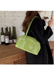 MBTI Casual Korean Style Women Shoulder Bag Fashion Solid PU Commuter Bag High Capacity Zipper Daily Bolso Mujer 2022 New Bags