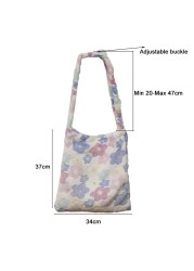 YODA new soft flowers tote luxury material female student messenger bag large capacity shoulder bags simple shopping handbag