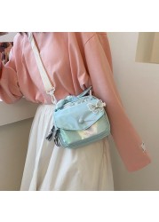 MBTI Candy Color Female Shoulder Bag Fashion 2022 Laser Crossbody Messenger Bag Japanese Kawaii Students Lace Butterfly Bags