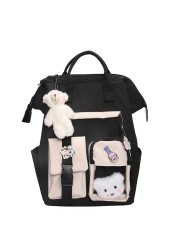 Girls With Plush Pendant Bookbag Large Capacity Casual Children Cute Kawaii Students Fashion Shoulder School Backpack Gift