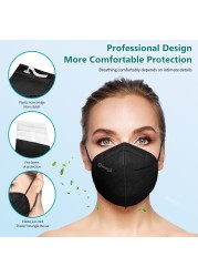 KN95 Mascarillas fpp2 mask homology adas europa 5 layer CE protection black face mask ffp2reuse zable Mascherina ffpp2