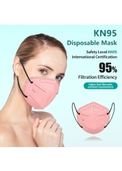 10-100 قطعة قناع الجهاز التنفسي للبالغين أقنعة fpp2 ffp2fan ffp2 mascarillas fpp2 homology adas kn95 قناع الوجه n95fan masques ffpp2 ce