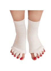 1 Pair Five Toes Separators Foot Sock Hallux Valgus Corrector Bunion Adjuster Foot Care Alignment Straightener Socks