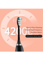 Ultrasonic Electric Toothbrush Wireless Charging For Adults IPX7 Waterproof Replacement Teeth Whitening Timer Smart Brush Heads