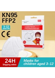 CE FFP2 Kids Face Mask KN95 Masks Dustproof 5 Layer Breathable FFP2 Mask Baby Boy Girls Protective Mask Kn95 Mascarillas