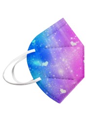 11 styles KN95 face mask 10pcs 5 layers starry sky tie-dye printed mascarillas fpp2 adult mask for kids FFP2 CE mask PM2.5