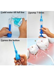 Portable Oral Irrigator Oral Cleaning Wash Your Teeth Water Irrigator Manual Water Selection Dental Flosser Scrubber No Electricity ABS