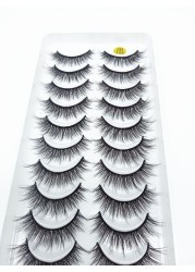 10 pairs of 3D false eyelashes, handmade, soft and hot, naturally, to create a perfect eye makeup, cross and thick