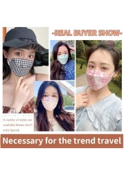 10pcs/bag KN95 Mask Korean Printed Face Mouth Mask 4 Layers Repeat Woman Fabric Breath-proof Non-stick Lipsti Mask