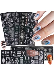 Nail Art Transfer Templates DIY Stencil Nail Stamping Plate Diamond Stamping Floral Printing Animal Manicure ? stencils accessories