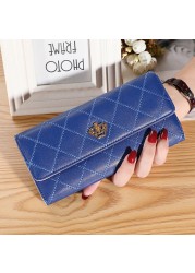 New Women Wallet Lady Clutch Leather Patterned Hasp Female Wallets Long Length Card Holder Phone Bag Money Coin Pocket Ladies Purses