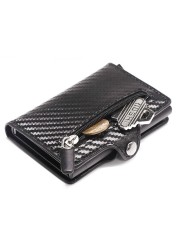 RFID Card Holder With Money Pocket Pop Up Wallet Blocking Slim Metal Bank Card Case Holds Men Slim Wallet Credit Card Holder