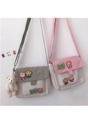 أكياس التسوق النساء الحلو Kawaii مطبوعة قماش الترفيه اليومية حقيبة تسوق Crossbody محفظة جديد