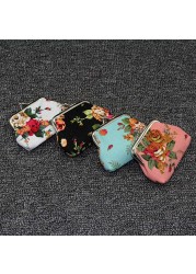 Fashion Vintage Floral Buckle Women Wallet Elegant Lady Retro Clutch Hasp Mini Cotton Bag Coin Purse Headphone Bag Coin Bag