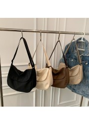 HOCODO Solid Color Women Crossbody Bag Simple Ladies Shoulder Bag Waterproof Nylon Women'S Handbags Fashion Messenger Bag Women