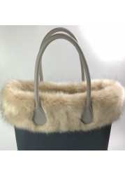 High Quality Faux Fox Fur Plush Decoration Thermal Decoration Plush Vintage Bag Small obag O Bag Ornament Eva Handbag