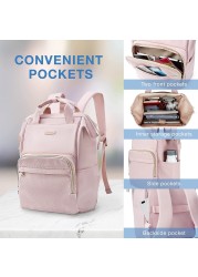 BAGSMART Women's Laptop Backpack Travel Backpack Doctor Bag Suitable for School Work Business Travel Female Pink Backpack