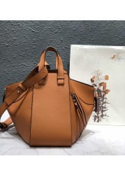 Women's bag 2022 early autumn new fashion wild single handbag hit color portable canvas drawstring bucket bag hammock bag