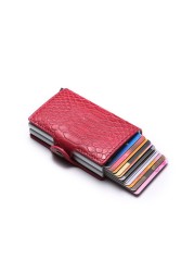 Women Counter Rfid id Credit Card Holder Case Wallet Crocodile Business Bank Card Holder Bag Pink Creditcard Visit Card Holder Trolley