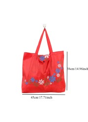 Environmental Shopping Bag Women Foldable Casual Handbag Floral Multifunctional Convenient Shopping Pouch Large Capacity Bag