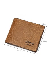 Men Wallet Solid Color Retro Wallet OL Short Clutch Bag PU Leather Business Card Holder Coin Purse Money Clip With Letter Pocket