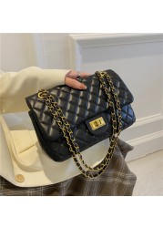 Hot Sale Classic Women Quilted Chain Shoulder Bag Good Quality PU Leather Crossbody Bag Ladies Daily All-match Medium Handbag