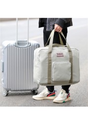 Portable Folding Unisex Large Travel Duffle Bag Waterproof Multifunctional Storage Bag Travel Duffle