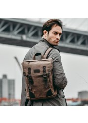 Business Men Backpack High Quality 15.6 inch Canvas Laptop Bag for College Student Dropshipping