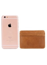 GENODERN Women and Man Genuine Leather Card Case Cowhide Slim Card Wallet Small Thin Card Package