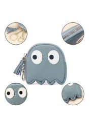 Creative Cartoon Coin Purse Mini Card Holder Female Ins Style Genuine Leather Wallet Clutch Bag Mini Key Holder for Girls Nice Gift