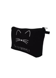 Cute Cat Print Cosmetic Bag Women Travel Waterproof Toiletry Storage Handbag Female Makeup Holder Organizer