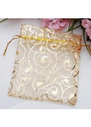 100pcs Fashion Organza Bags Nice Jewelry Packaging Bags Wedding Christmas Gift Pouches Bag 9x12cm