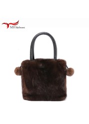 Women's Mink Bag, Drawstring Shoulder Bag, Fashionable, Built-in Pocket, 100% Autumn Winter Collection