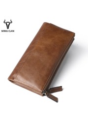 Women Wallet Genuine Leather Female Coin Purse RFID Double Zipper Ladies Long Clutch Bag Credit Card Holder Phone Wallets Woman