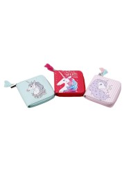 New Cartoon Unicorn Women's Wallet Coin Purse Students Kids Small Zip Zero Purse Card Holder Wallet Women Fashion Ladies