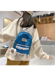 Small Multi-purpose Women's Cute Backpacks Korean Sweet Girls Waterproof Nylon Schoolbags Casual Shoulder Bags Handbag Purses